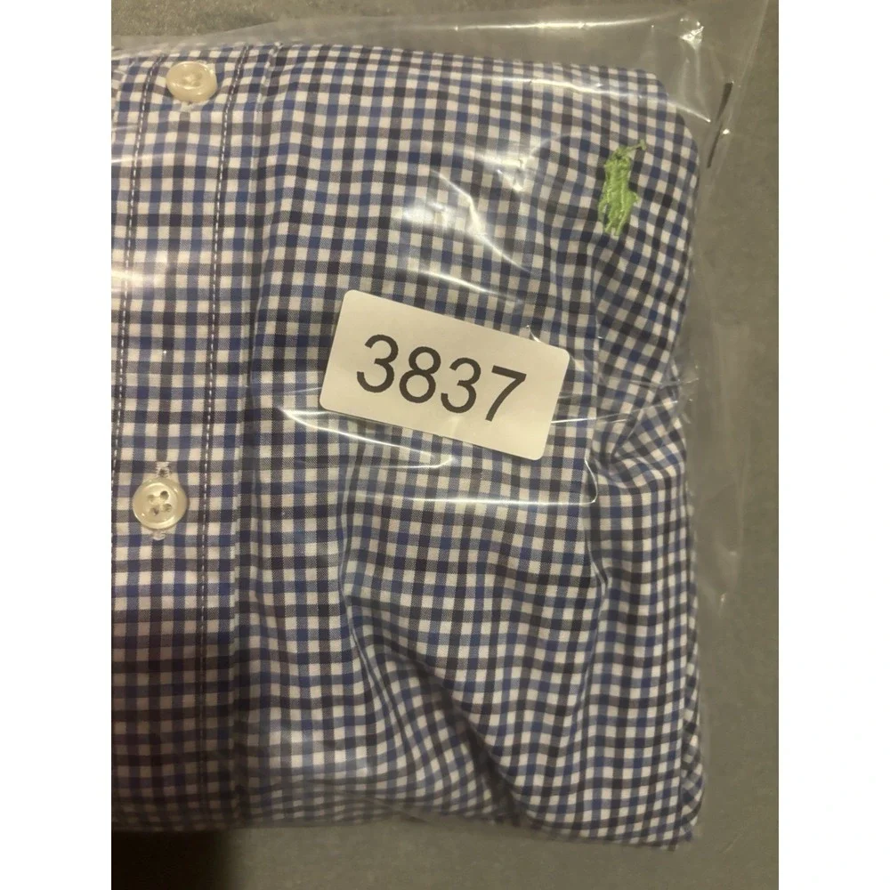 Polo Ralph Lauren Youth XL 18-20 Blue Check Button Down Long Sleeve Shirt
